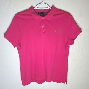 Ralph Lauren Sport Magenta Pink Short Sleeve Polo Shirt Slim Fit
